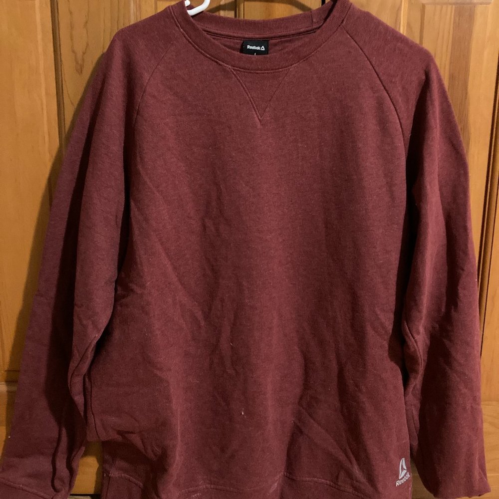Men's Reebok Crew Sweatshirt Large Red / Maroon / Burgundy